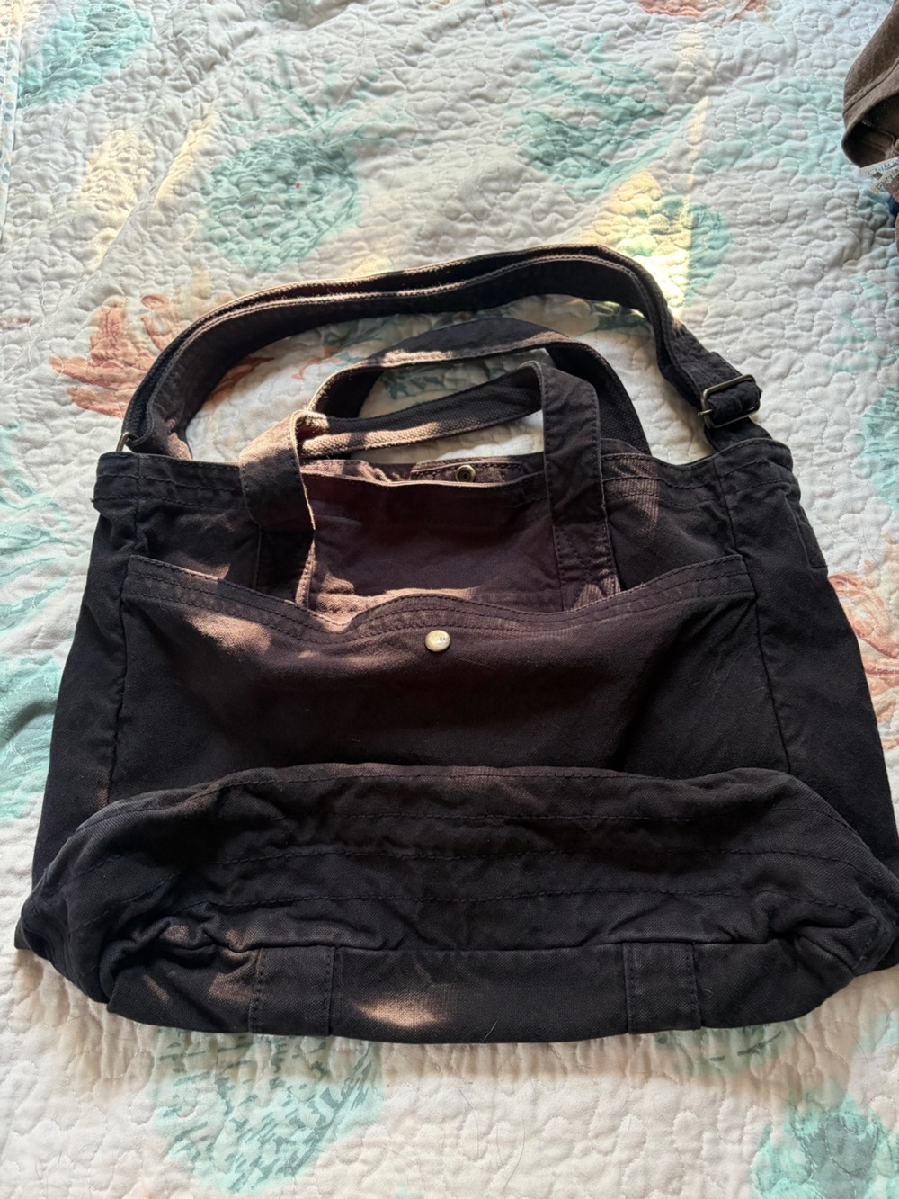 GAP Navy Blue Canvas Tote with Adjustable Shoulder Strap